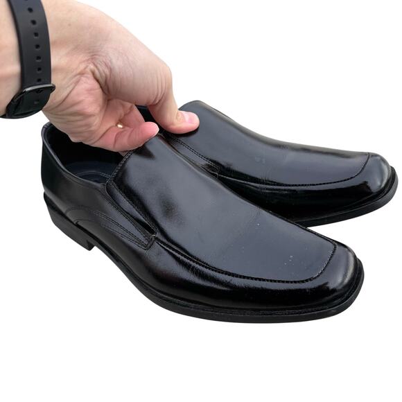 Stacy Adams Loafers Cassidy Black Leather Dress Shoes Square Toe Men 11M New